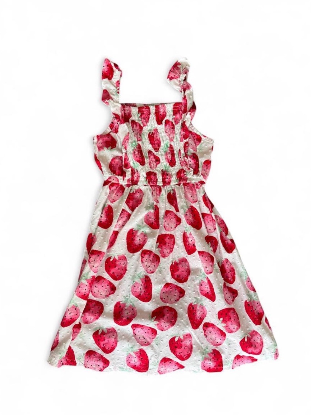 btween Pink Strawberry-Print Sundress with Ruffle Straps